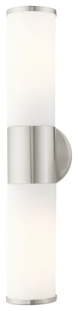 Brushed Nickel Contemporary, Minimal, Urban, Clean Vanity Sconce