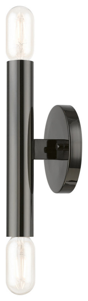 Copenhagen 2 Light Black Chrome ADA Sconce