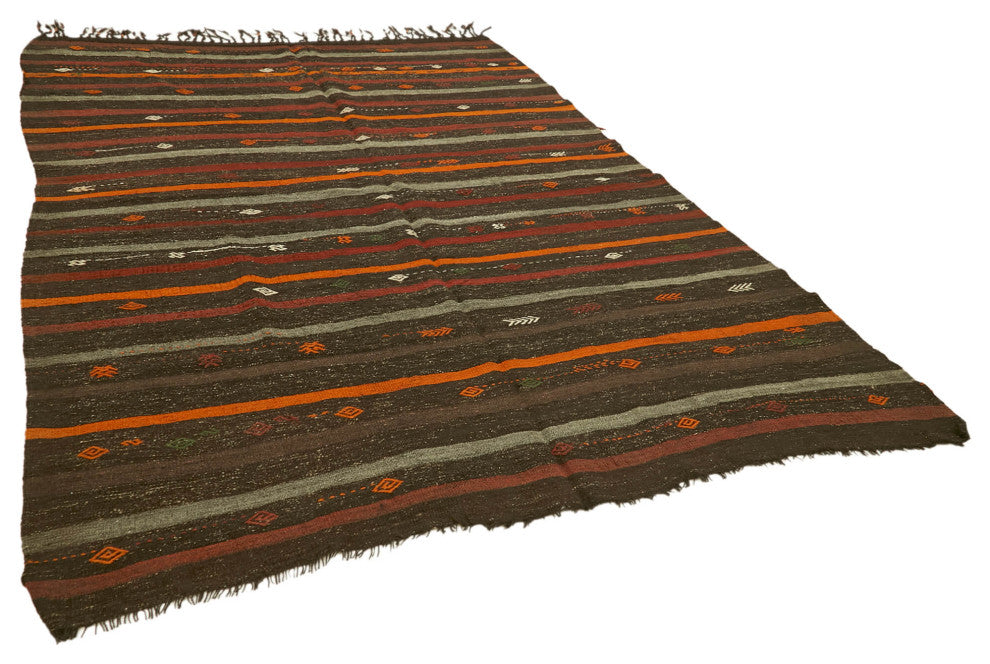 Rug N Carpet - Handmade Oriental 7' 0'' x 10' 1'' Vintage Goat Hair Kilim Rug