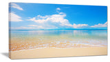 "Large Clouds Over Calm Beach" Seashore Canvas Photo Print, 1 Panel, 60"x28"