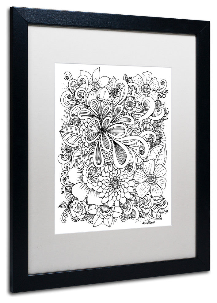 KCDoodleArt 'Zendoodle 5' Art, Black Frame, White Matte, 16"x20"