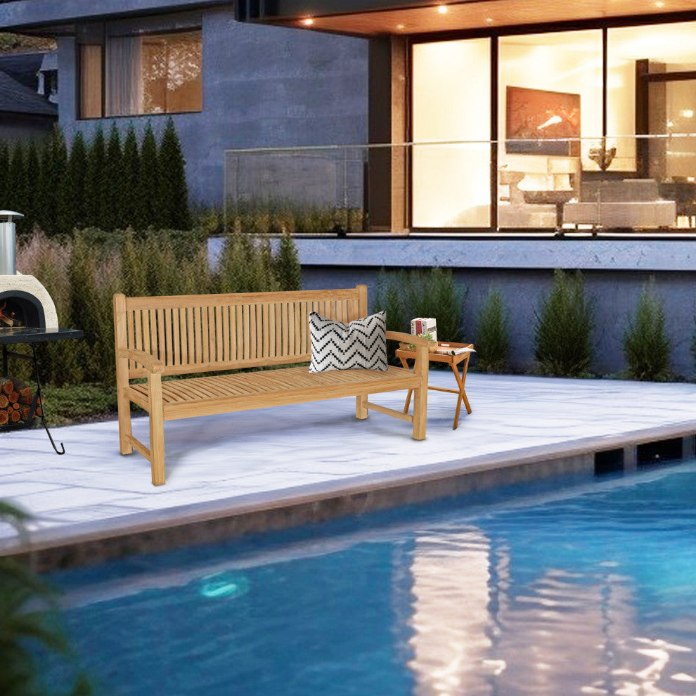 Seven Seas Teak San Juan Outdoor Teak Wood Bench, 5 Foot