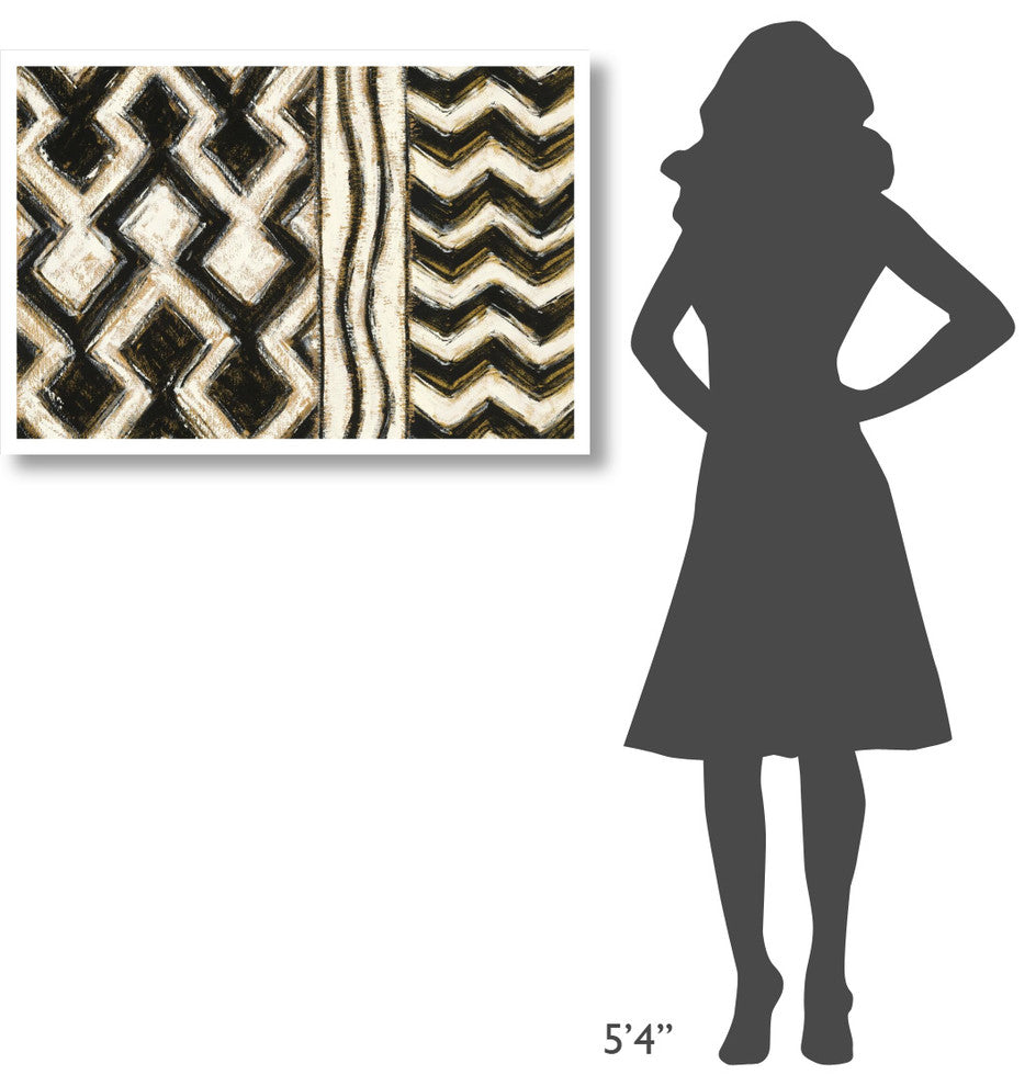 "Black and Gold Geometric VIII" Digital Paper Print by Shirley Novak, 38"x26"