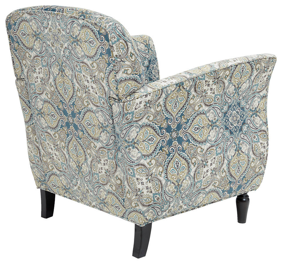 Madison Park Eclectic Paisley Flared Accent Arm Chair, Paisley Blue