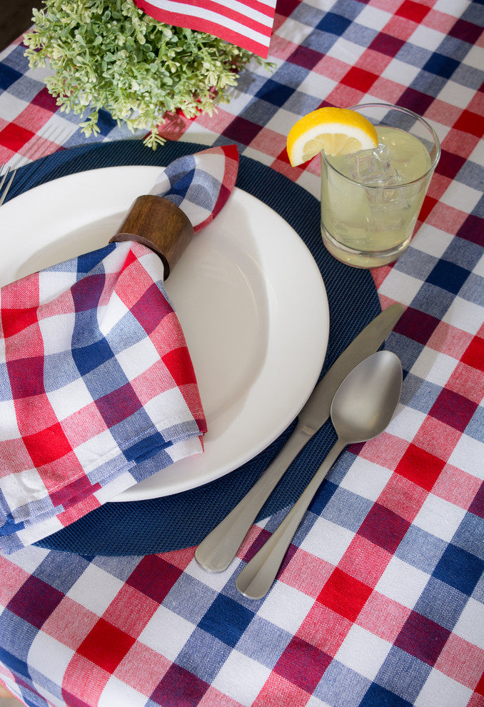 DII Red/Blue Check Tablecloth 60"x84"