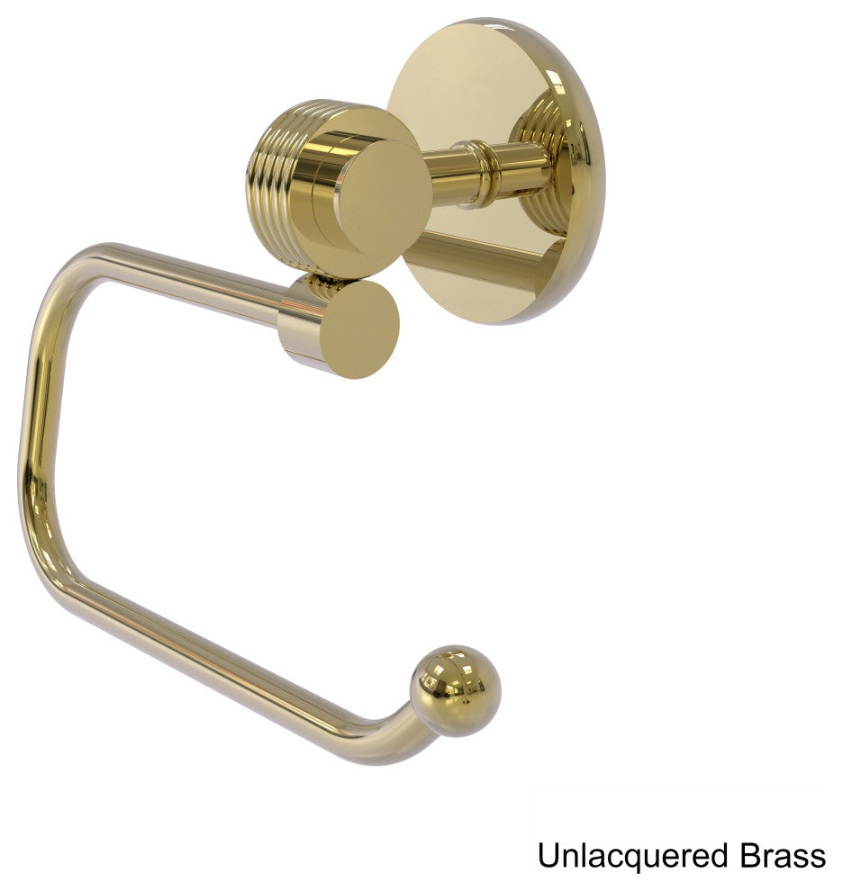 Satellite Orbit Two Euro Groovy Accent Toilet Tissue Holder, Unlacquered Brass