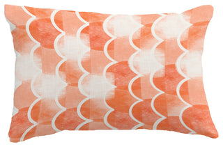 Zircoland Geometric Print Throw Pillow With Linen Texture, Orange, 14"x20"