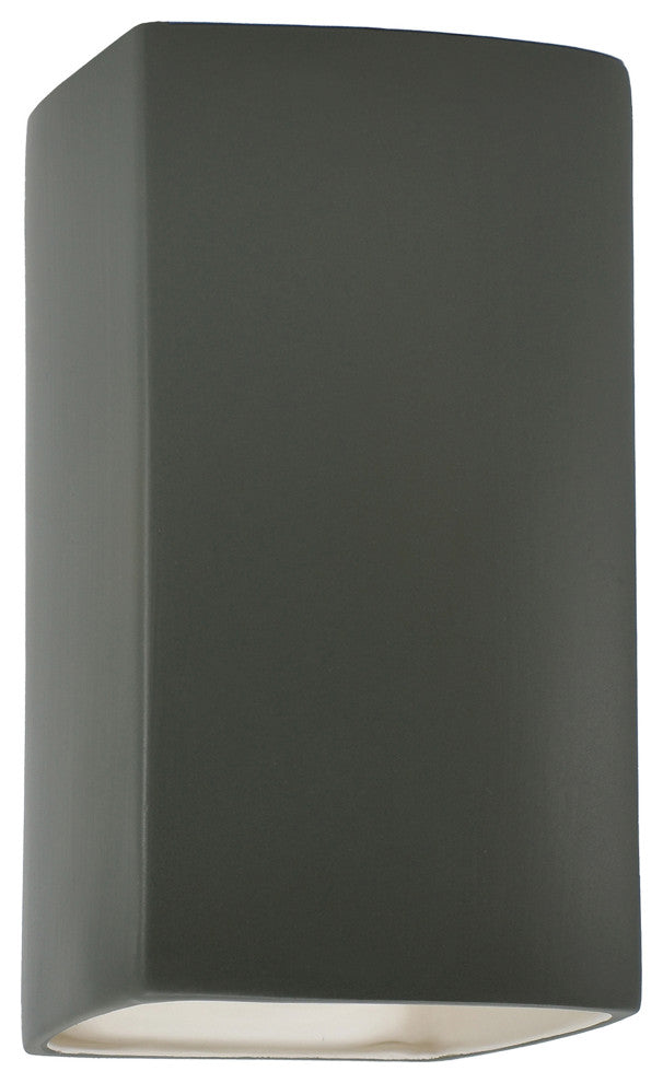 Ambiance Collection, ADA Outdoor Small Ceramic Wall Sconce Finish, LED, Pewter Green