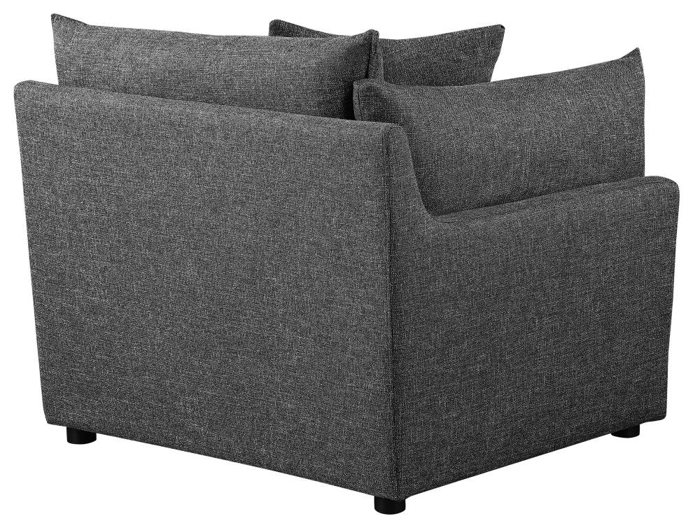 Sasha 6-Piece Upholstered Modular Sectional Barely Black