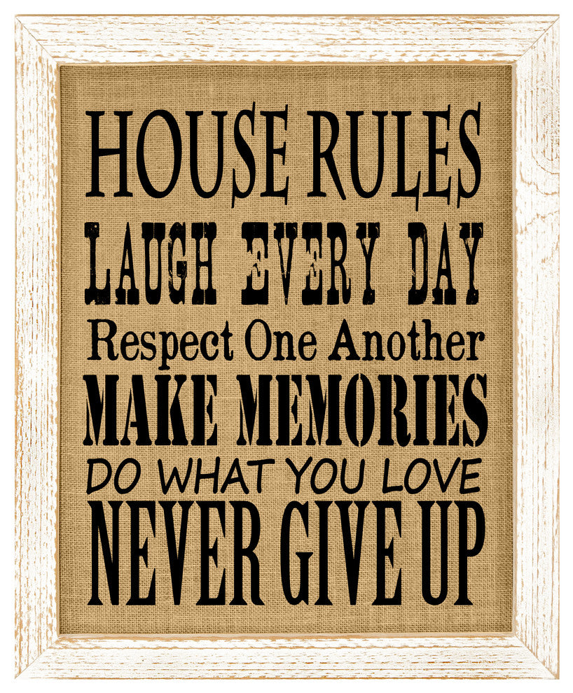House Rules Burlap Wall Art