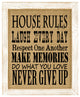 House Rules Burlap Wall Art