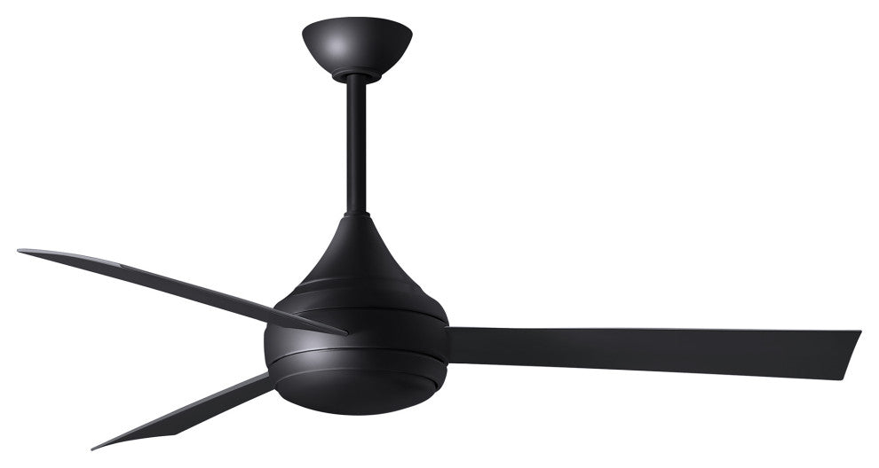 Donaire Paddle Fan Integrated LED, Matte Black, Matte Black Blades