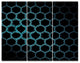 Honeycomb Fractal Gold Hex Pixel, Abstract Art on Canvas, 36x28, 3 Panels