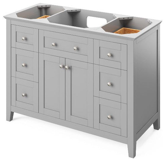 Chatham Traditional 48" Grey Single Sink Vanity, Black Granite Vanity Top