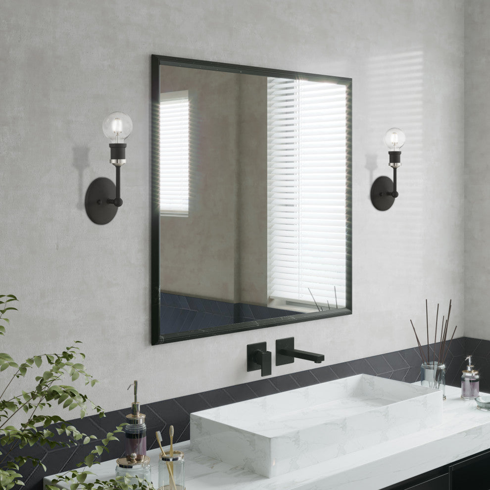Lansdale 1 Light Black With Brushed Nickel Accents ADA Vanity Sconce