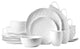 Stone Lain Ivy Porcelain 24 Piece Dinnerware Set, White