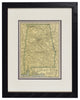 Vintage Alabama State Map, Framed Original Alabama Map - Authentic 1920s