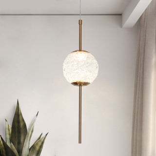 LNC Cenlindes 1-Light 4.5"Modern Crystal Globe LED Mini Pendant Light, Brass