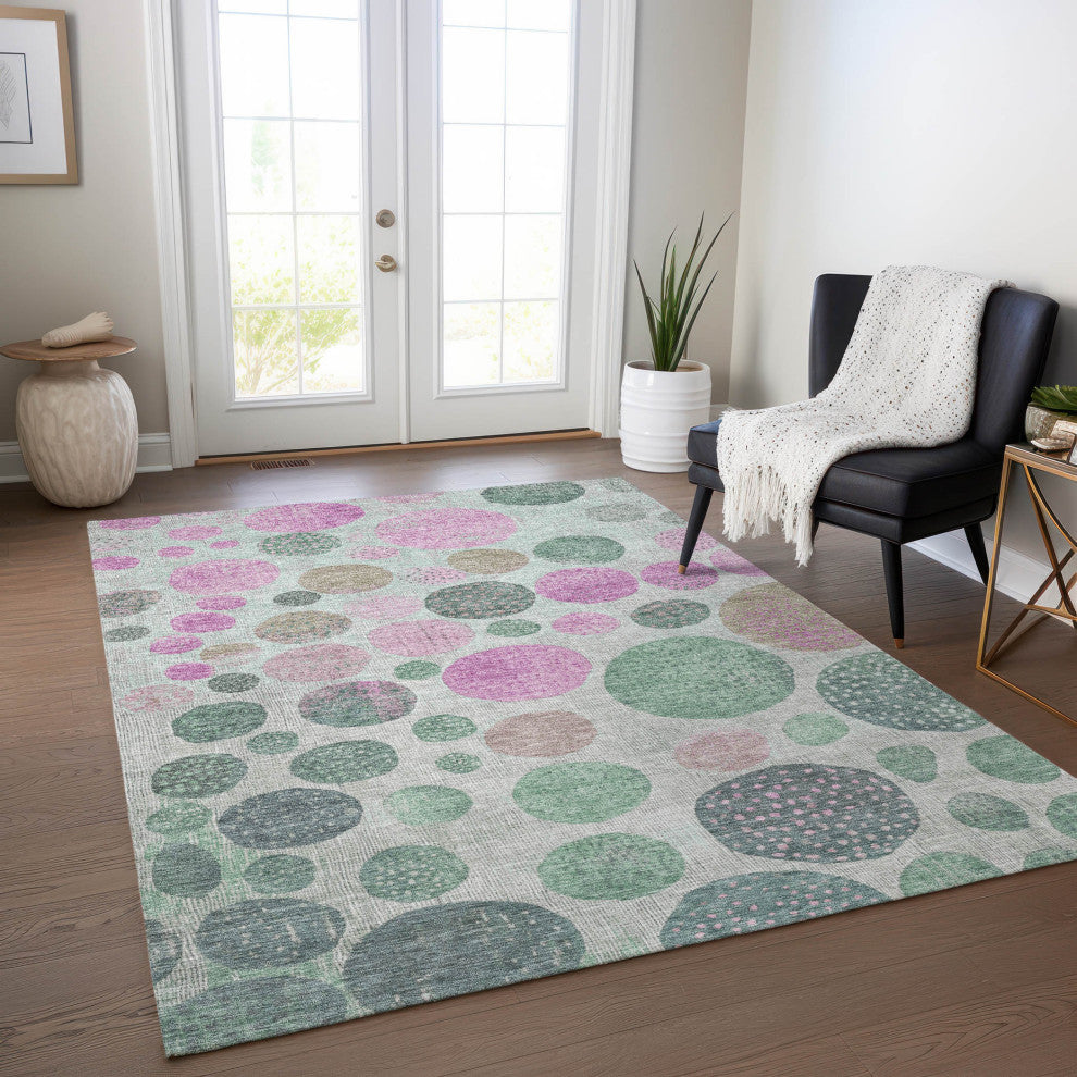 Machine Washable Indoor/Outdoor Chantille ACN1899 Sage 3' x 5' Rug