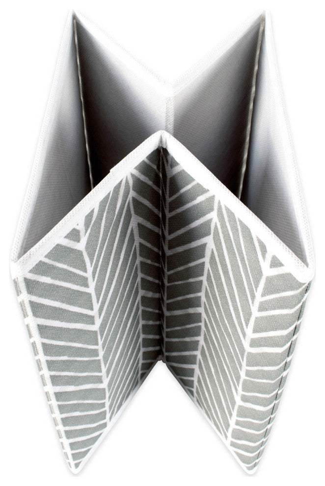 Nonwoven Polyester Cube Herringbone Gray Square 11"x11"x11", Set Of 4
