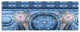 Light Blue Living Cells Fractal Design, Abstract Canvas Print, 70"x28", 6 Panels