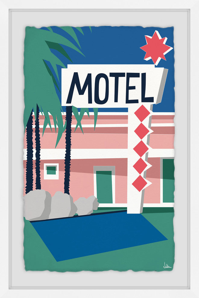 "Motel II" Framed Painting Print, 16"x24"