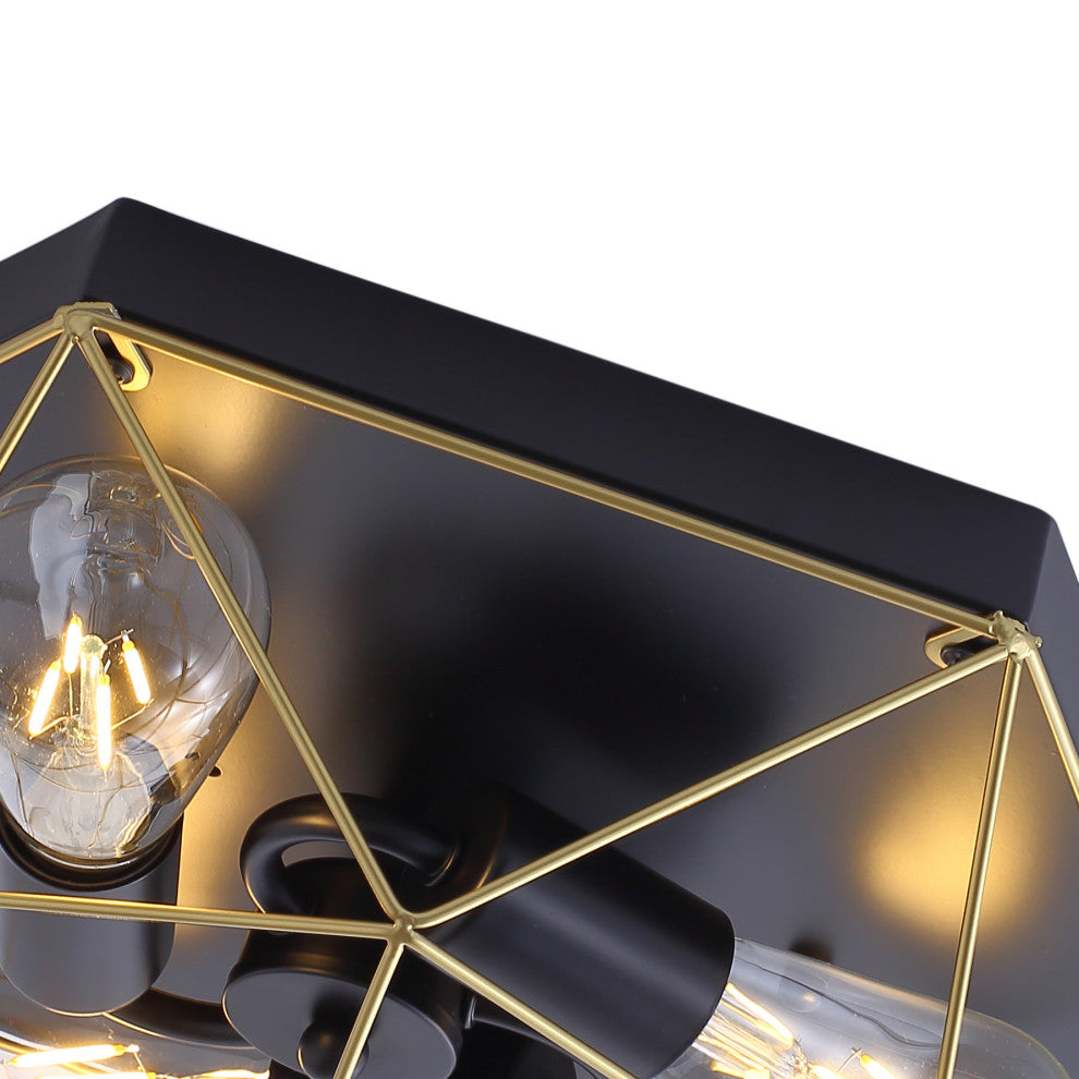 3-Light Geometric Flush Mount Light