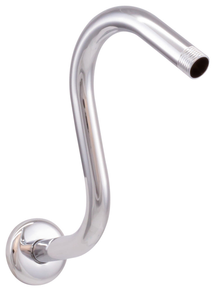 8" S-Shaped Shower Arm And Flange In Polished Chrome