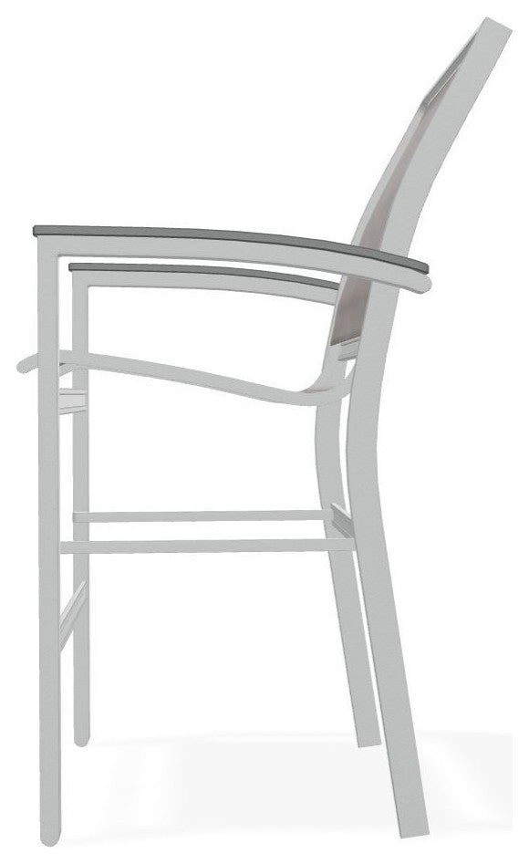 Bazza Sling Balcony Height Stackable Outdoor Stool, James/Graphite