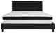 King Size Tufted Platform Bed in Black Fabric with Memory Foam Mattress