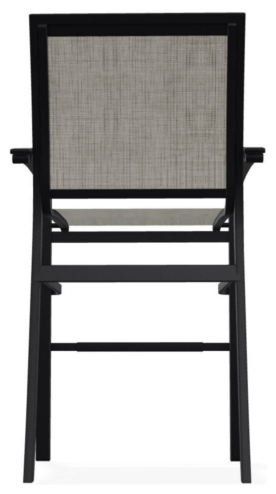 Bazza Sling Bar Height Stackable Outdoor Stool, Smoke/Black