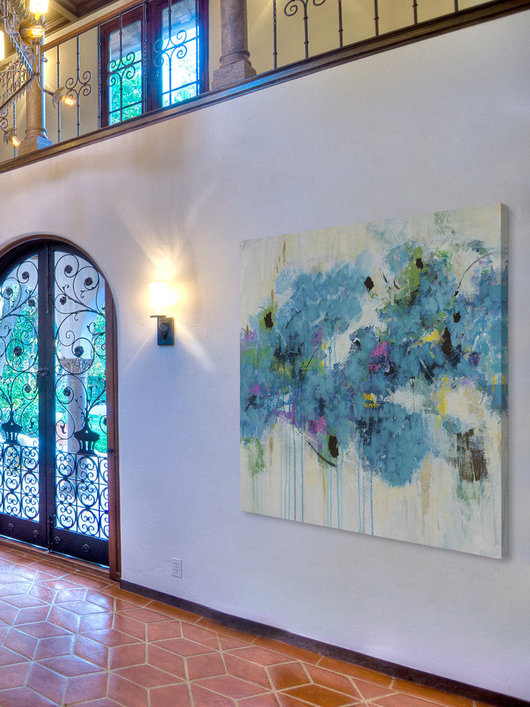 "Center Piece I 2" by Julie Joy Painting Print Wrapped Canvas, 40x40