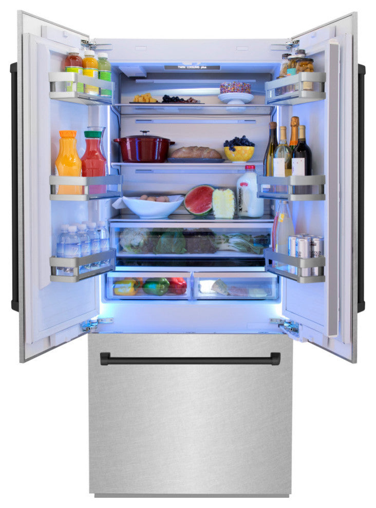 Refrigerator With Internal Water and Ice Dispenser, Durasnow RBIVZ-SN-36-MB