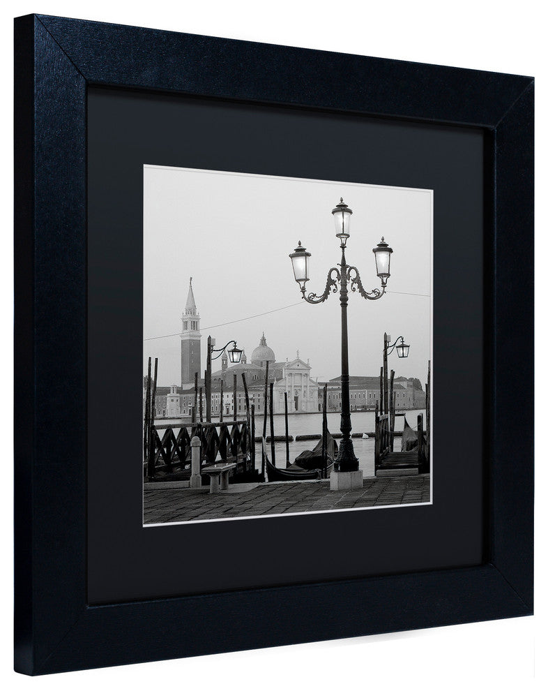 Alan Blaustein ''Venezia IV'' Art, Black Frame, Black Mat, 11x11