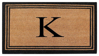 A1HC Black/Beige Coir Monogrammed Doormat 24"x39" , K