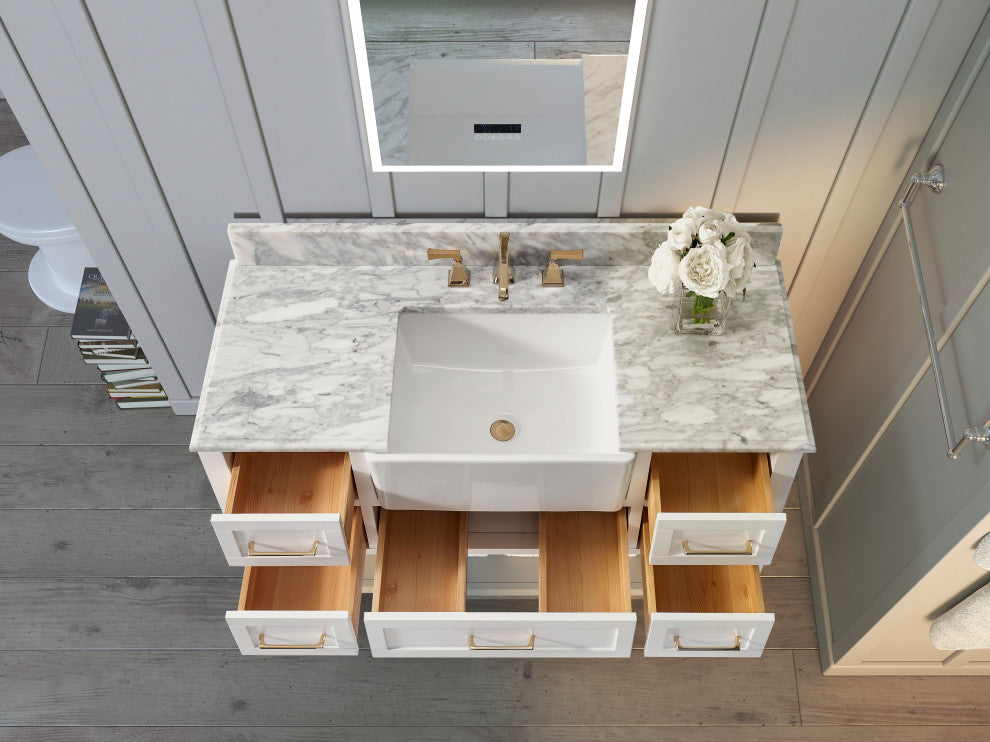 Hayley Bathroom Vanity Set, White, 48"