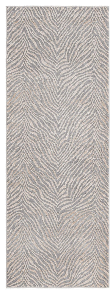 Unique Loom Meghan Finsbury Rug, Gray and Ivory, 2'x6' Runner