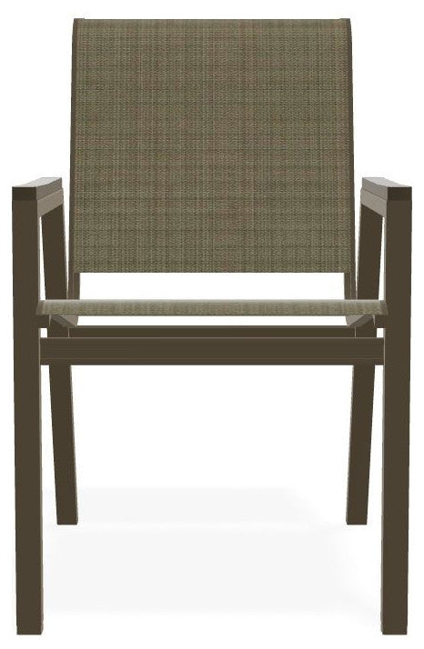 Bazza Sling Stackable Outdoor Dining Chair, Elevation Stone/Beachwood
