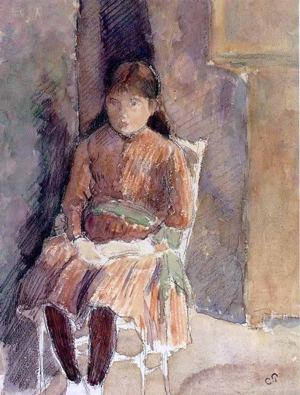 Camille Pissarro Portrait of Jeanne the Artist's Daughter Gallery Wrap Canvas