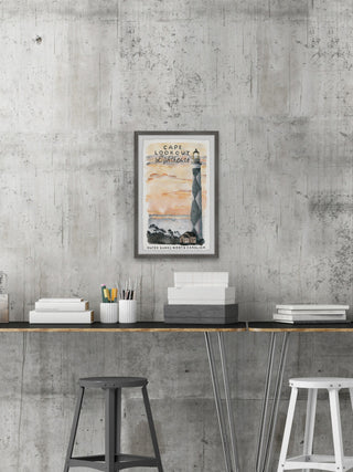 "Lookout Lighthouse" Framed Painting Print, 16x24