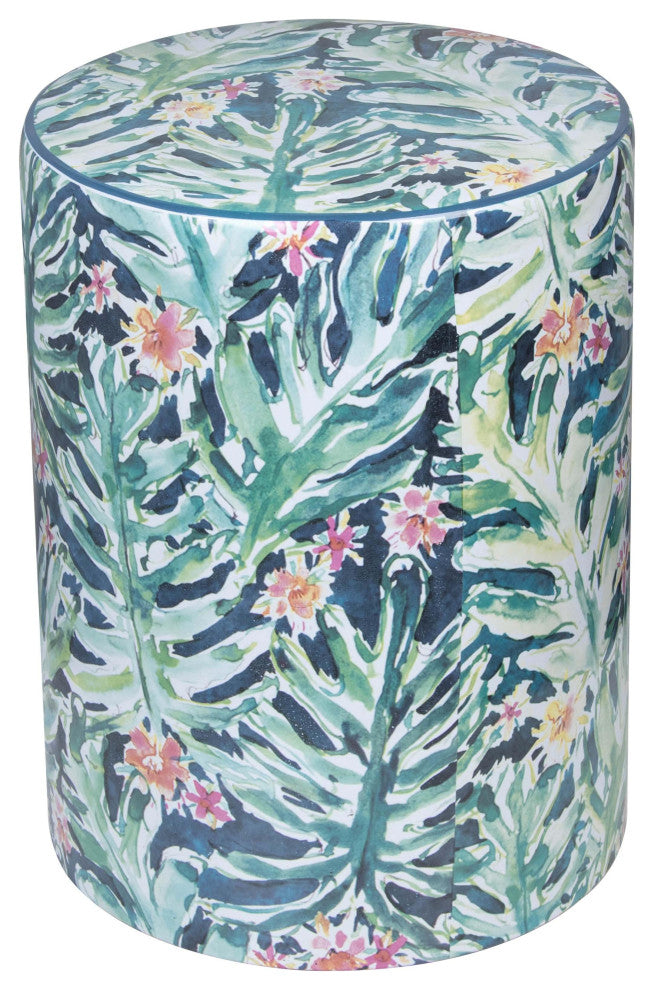 Taurus Ceramic Stool in Garden Print