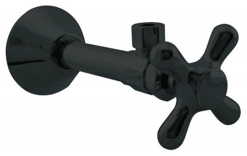 Angle Stop - 1/2" Copper Sweat X 3/8" Od Comp. In Powder Coated Flat Black