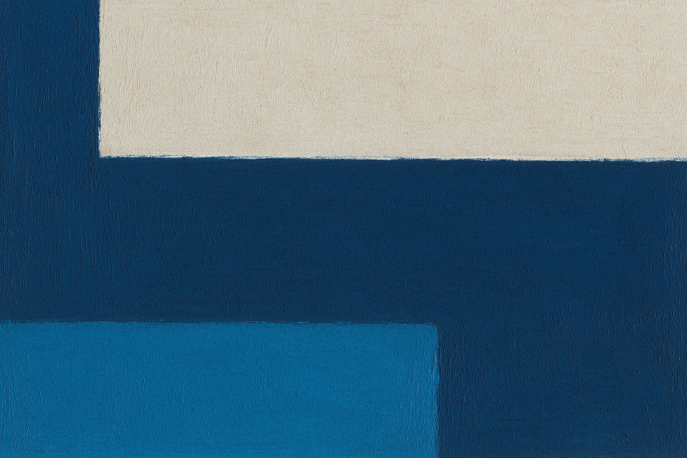 Bold Blue Geometry "“ Hand-Painted Abstract Painting Art