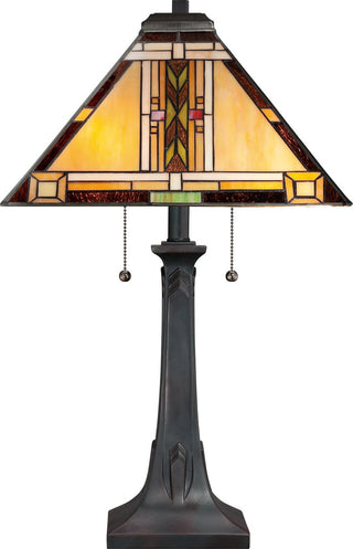 Quoizel TFNO6325VA Two Light Table Lamp, Valiant Bronze Finish