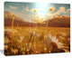 Blooming Chamomiles in Meadow, Large Flower Canvas Wall Art, 20"x12"