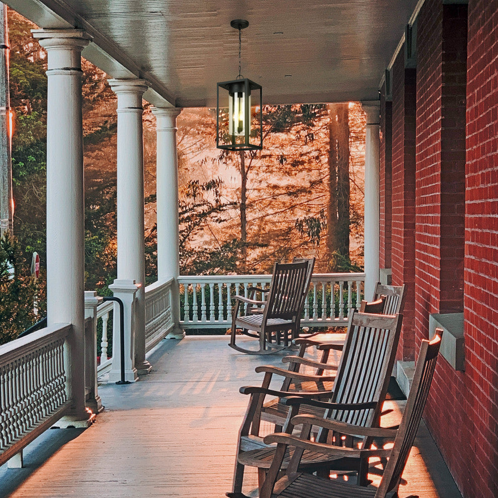 Walker Hill 3-Light Outdoor Pendant, Matte Black, Matte Black