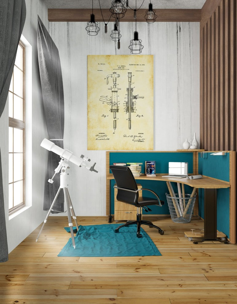 Epic Graffiti "Beer Tab Vintage Patent Blueprint" Giclee Canvas Art, 26"x40"