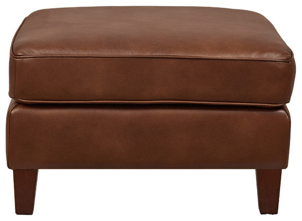 Hydeline Ashby 100% Leather Sofa Collection, Pecan Brown, Ottoman