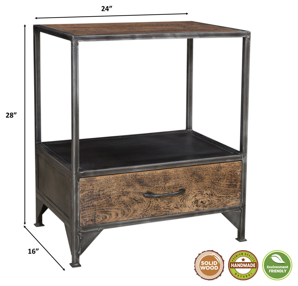 Allen 1-Drawer Wood Nightstand