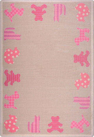 Kid Essentials Rug, Frisky Friends, Pink, 3'10"x5'4"